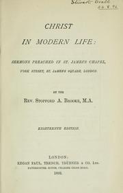 Cover of: Christ in modern life by Brooke, Stopford Augustus