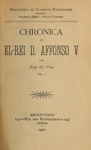 Cover of: Chronica de el-rei D. Affonso V.