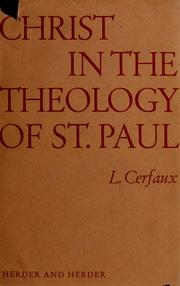 Cover of: Christ in the theology of St. Paul.