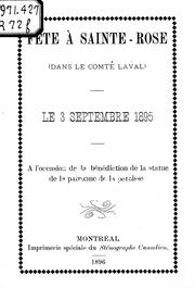 Cover of: Fête à Sainte-Rose (dans le comté Laval) le 3 septembre 1895 by Gédéon Ouimet
