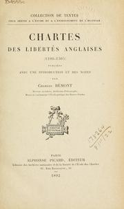 Cover of: Chartes des Libertés Anglaises (1100-1305) by Charles Bémont