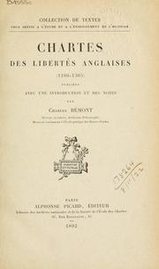 Cover of Chartes des Libertés Anglaises (1100-1305)