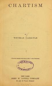 Cover of: Chartism by Thomas Carlyle