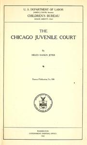 Cover of: Chicago Juvenile court | Helen Rankin Jeter