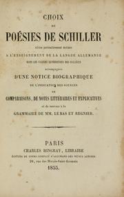 Cover of: Choix de poésies de Schiller by Friedrich Schiller