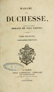 Cover of: Madame la duchesse