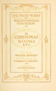 Cover of: Christmas books, etc. | William Makepeace Thackeray