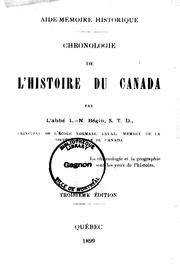 Cover of: Chronologie de l'histoire du Canada by Louis Nazaire Bégin