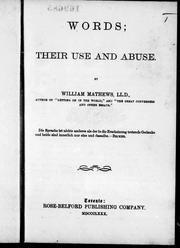 Cover of: Words, their use and abuse by William Mathews
