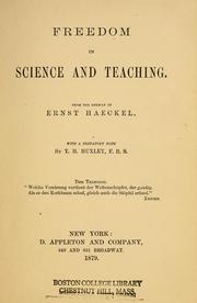 Cover of: Freedom in science and teaching by Ernst Haeckel, Ernst Haeckel