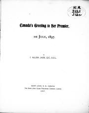 Cover of: Canada's greeting to her premier, 1st July, 1897