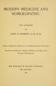 Cover of: Modern medicine and homoeopathy. by Roberts, John B.