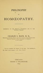 Cover of: Philosophy in homoeopathy