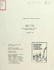 Cover of: Chinatown housing survey. by Boston Redevelopment Authority