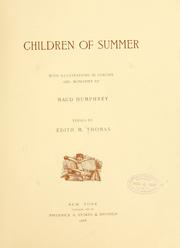 Cover of: Children of summer by Edith Matilda Thomas