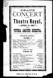 Grand concert at Theatre Royal, April 21, 1880 by Victoria Amateur Orchestra