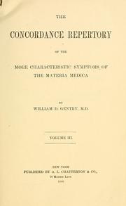 Cover of: The concordance repertory of the more characteristic symptoms of the materia medica