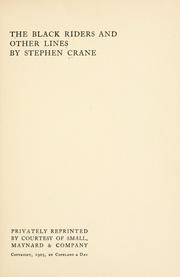 Cover of: The black riders and other lines by Stephen Crane