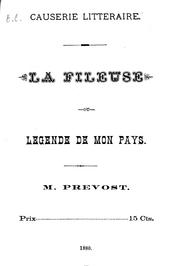 Cover of: La fileuse ou Légende de mon pays