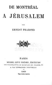 Cover of: De Montréal à Jérusalem
