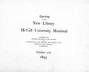 Opening of the new library, McGill University, Montreal