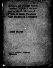 Cover of: Note on the objects of the Toronto Guild of Civic Art and on the exhibition of prints of mural paintings with condensed catalogue