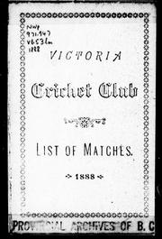 Cover of: List of matches, 1888 | 