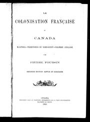 Cover of: La colonisation française au Canada by Pierre Foursin, Pierre Foursin