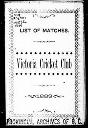 Cover of: List of matches, 1889