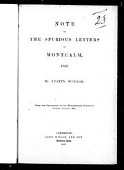 Cover of: Note on the spurious letters of Montcalm, 1759