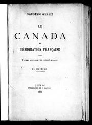 Cover of: Le Canada et l'immigration française