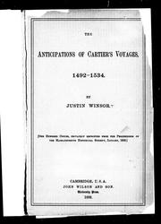 Cover of: The anticipations of Cartier's voyages, 1492-1534