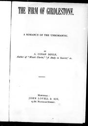 Cover of: The firm of Girdlestone by by A. Conan Doyle.