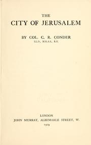 Cover of: The city of Jerusalem by Claude Reignier Conder
