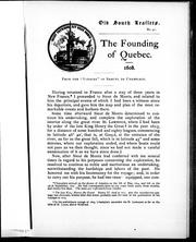 Cover of: The founding of Quebec, 1608: from the "Voyages" of Samuel de Champlain.