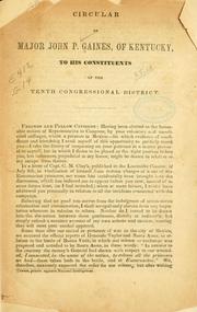 Cover of: Circular of Major John P. Gaines