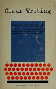 Cover of: Clear writing
