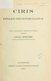 Cover of: Ciris: epyllion pseudovergilianum