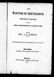 Cover of: The martyrs of the Coliseum by A. J. O'Reilly