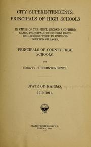 Cover of: City superintendents by Kansas. Dept. of public instruction