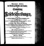 Cover of Allgemeine Historie der Reisen zu Wasser und Lande, oder Sammlung aller Reisebeschreibungen by