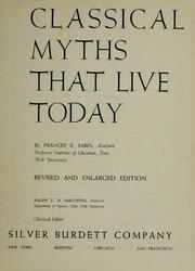 Cover of: Classical myths that live today