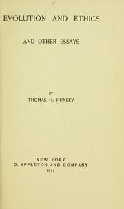 Cover of: [Collected essays] by Thomas Henry Huxley