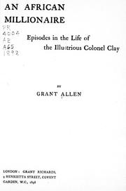 Cover of: An African millionaire by Grant Allen