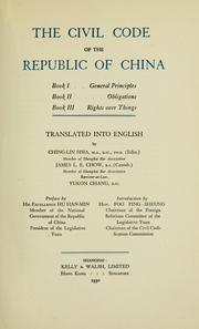 Cover of: The Civil code of the republic of China