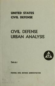 Cover of: Civil defense urban analysis by United States. Federal Civil Defense Administration.