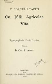 Cover of: Cn. Júlii Agricolae vita by P. Cornelius Tacitus