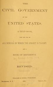 Cover of: The civil government of the United States