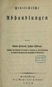 Cover of: Civilistische abhandlungen