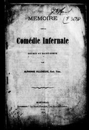 Cover of: Mémoire sur la Comédie infernale soumis au Saint-Siège